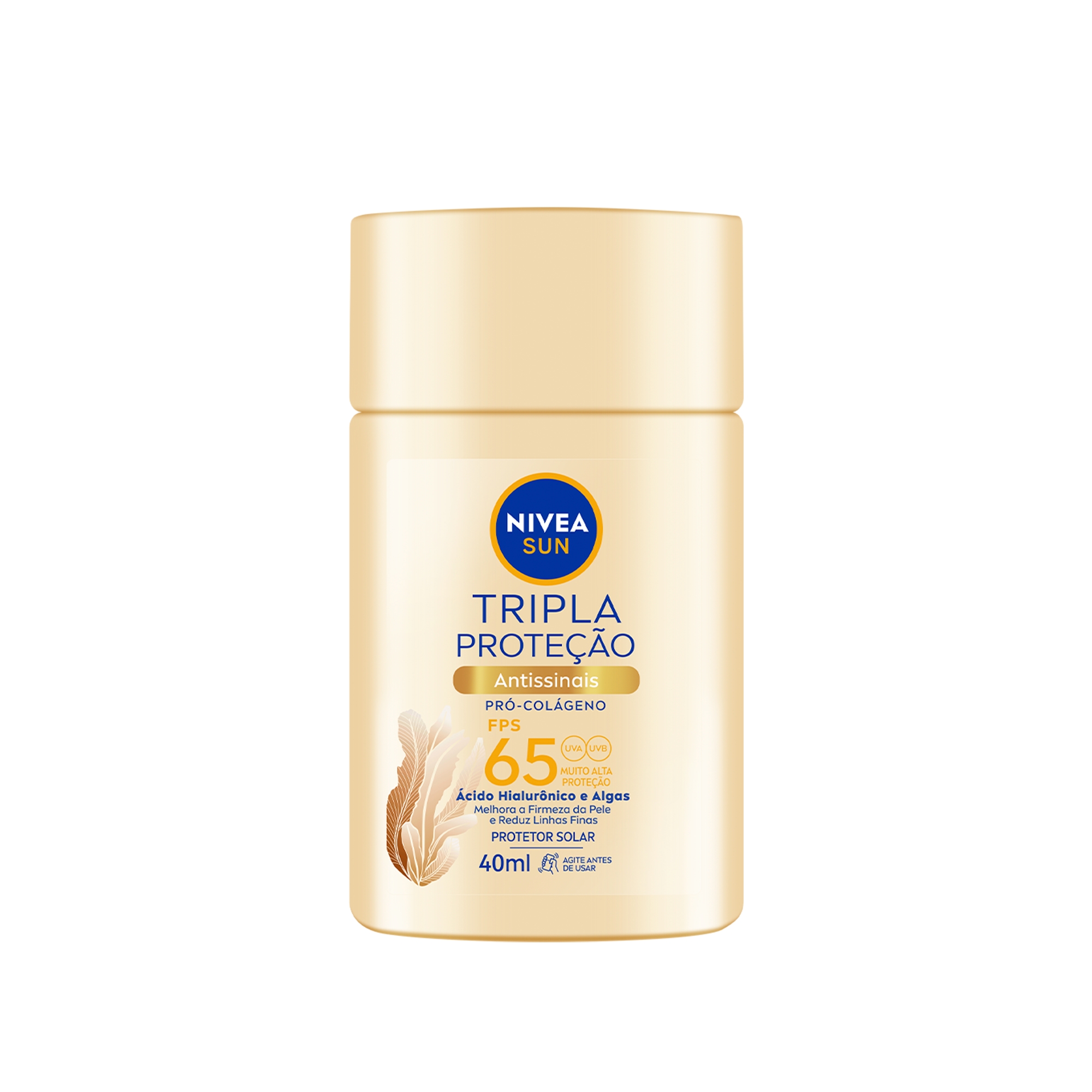 NIVEA SUN Protetor Solar Facial Tripla Proteção Fluido Antissinais FPS 65 40ml